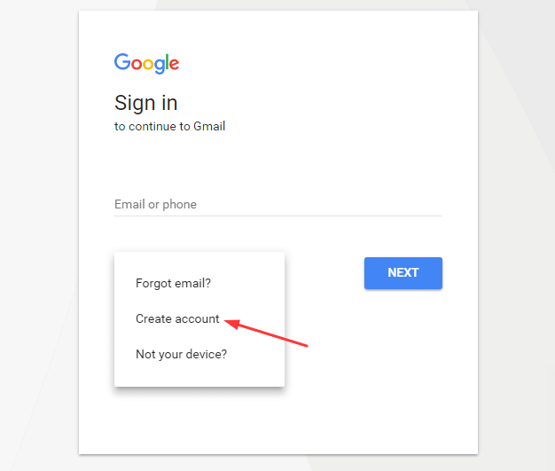 Google Signin Create Account
