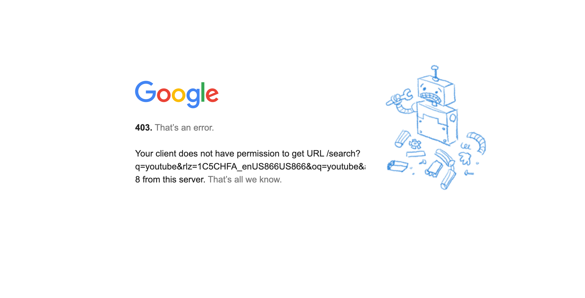 Google 403 Error