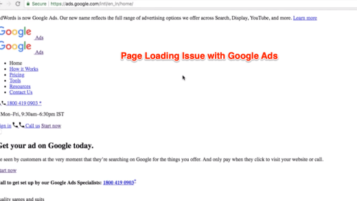 Google Ads Home Page Not Loading Properly