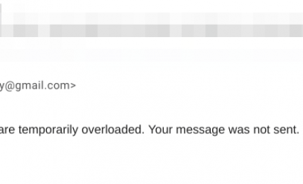 Google servers are temporarily overloaded. Your message was not sent. Please try again shortly