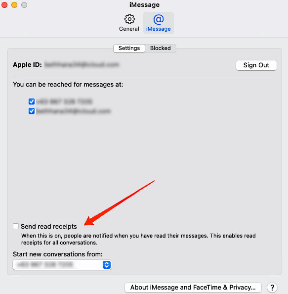 Turn Off Read Receipts On iMessage On Mac