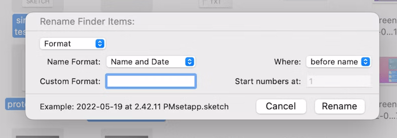 finder batch rename