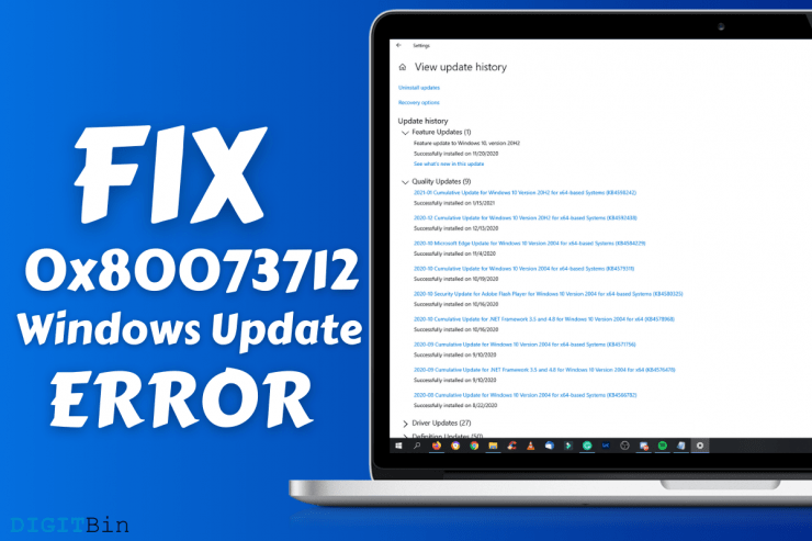 How to Fix Windows Update Error Code 0x80073712