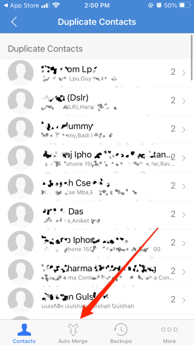 duplicate contacts iphone 6