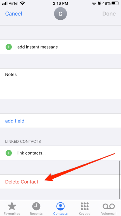 delete duplicate contacts manually iphone