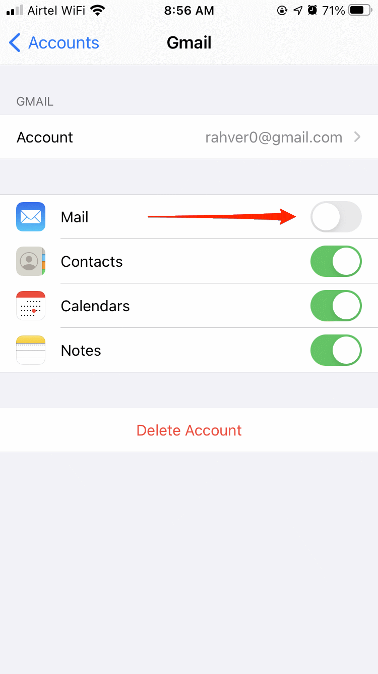 enable mail iphone
