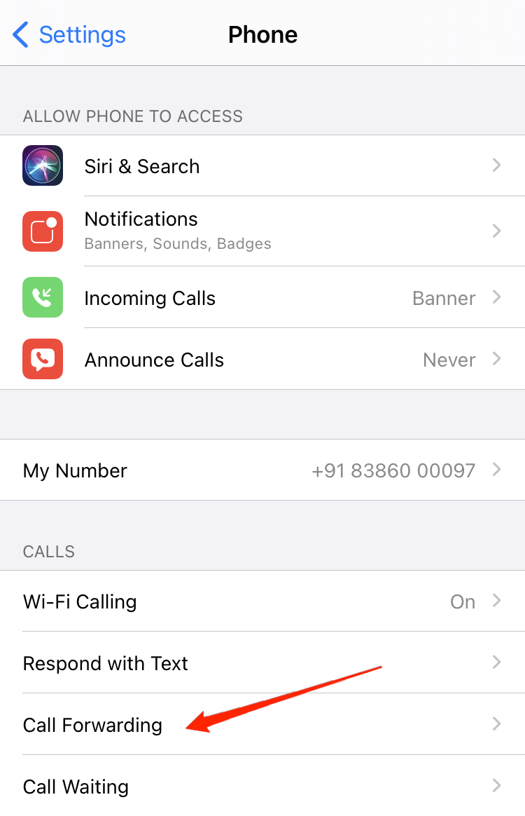 call forwarding settings iphone