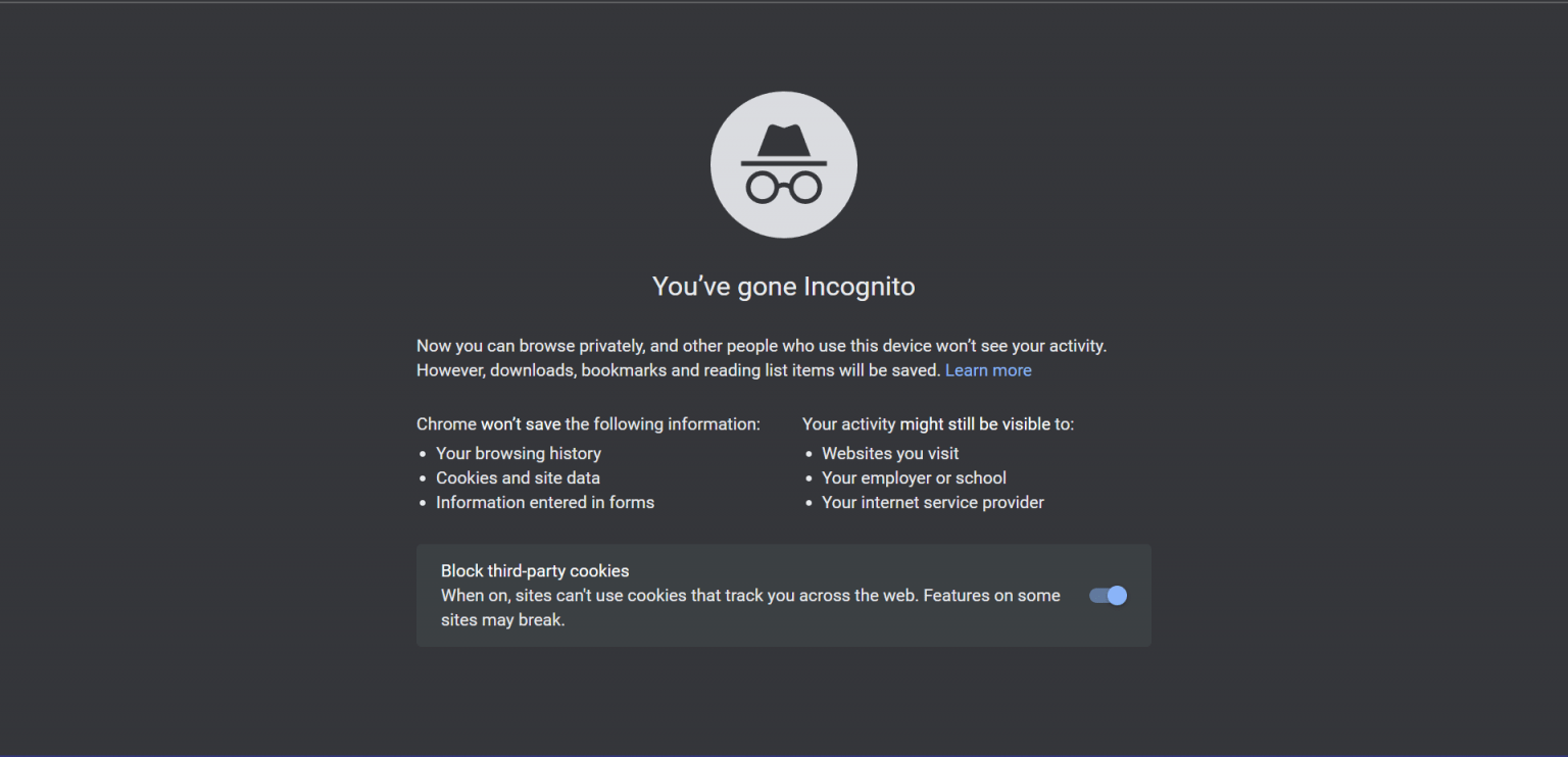 chrome incognito mode