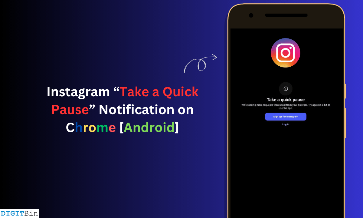 Instagram-Take-a-Quick Pause Notification on Chrome browser
