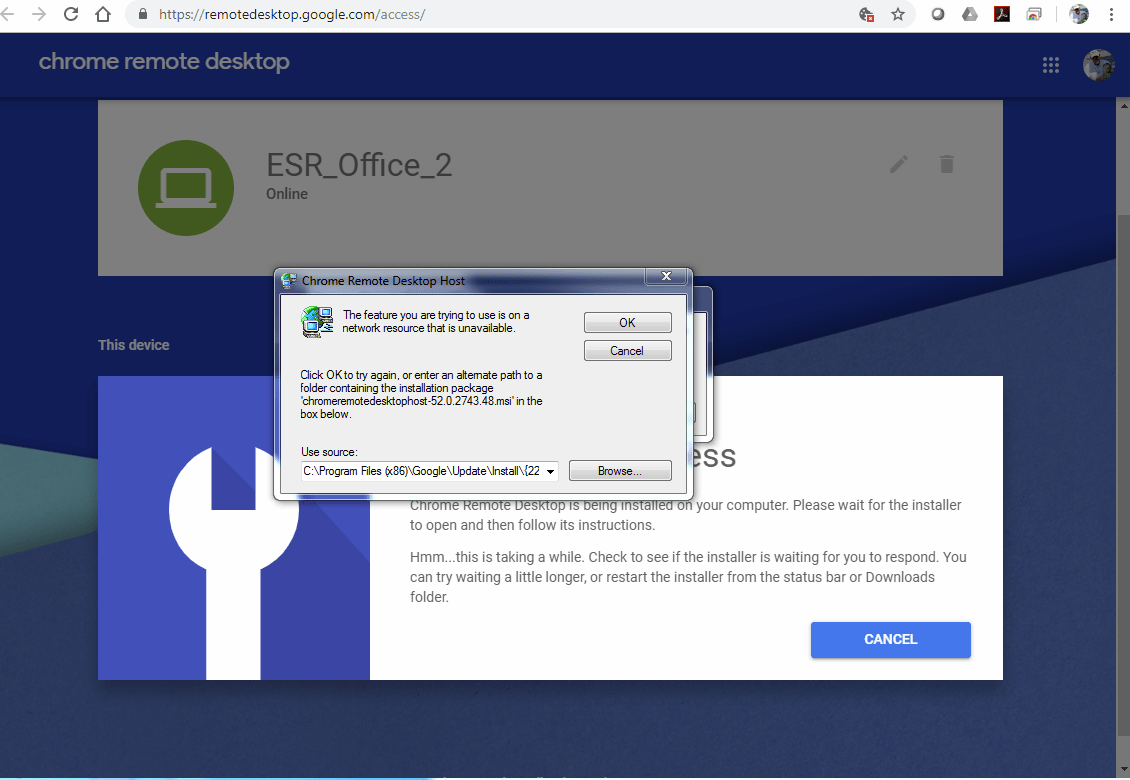 Install Chrome Remote Desktop on Windows