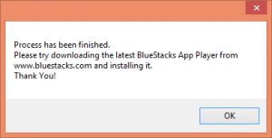 bluestacks installer failed interuppted
