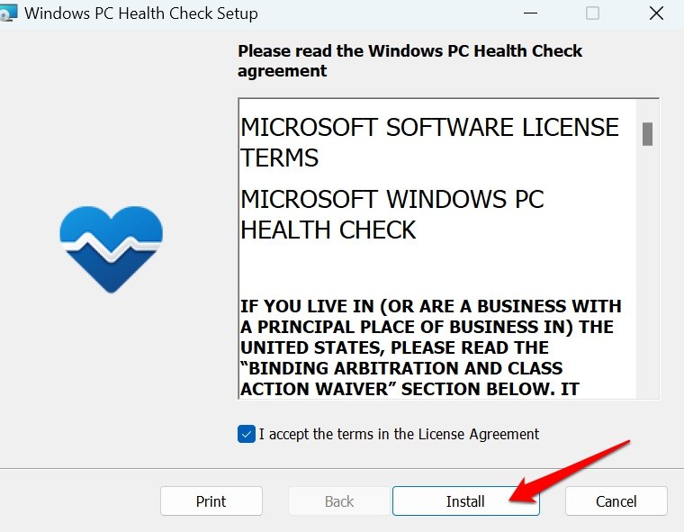 Install PC Health Check