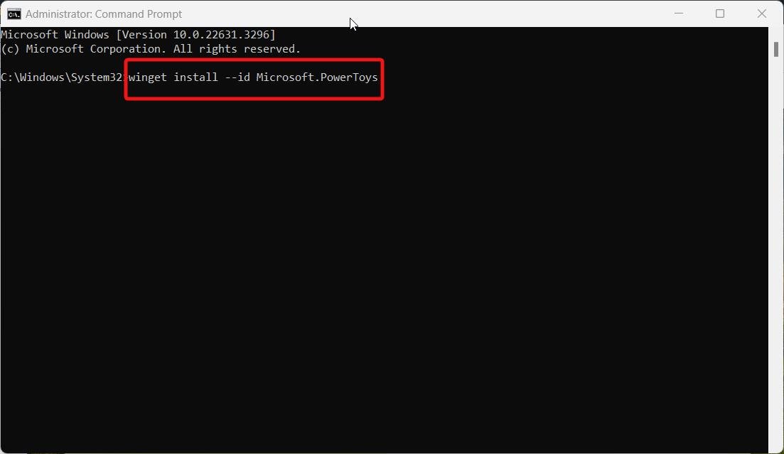 Install PowerToys using command prompt