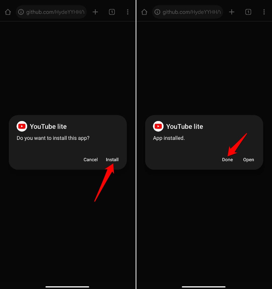 Install YouTube Lite APK on Android