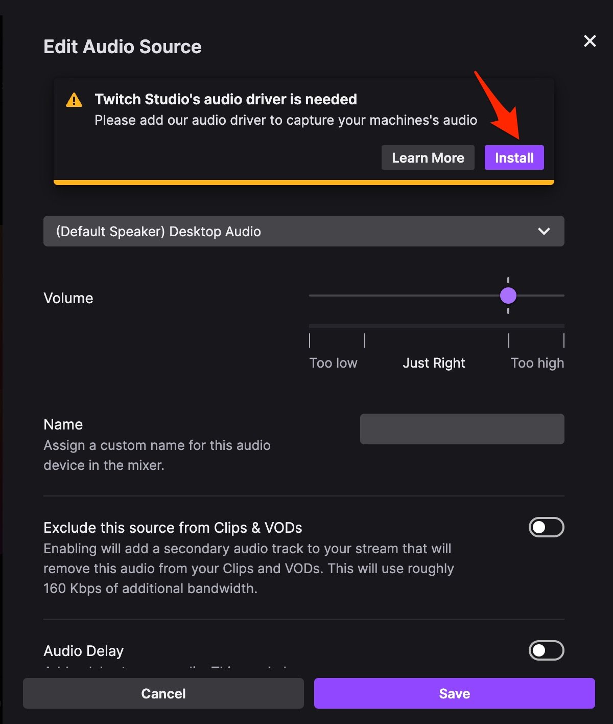 Install Twitch Audio Driver