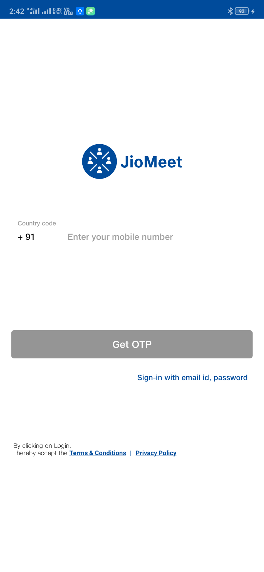 JioMeet Login Mobile Number