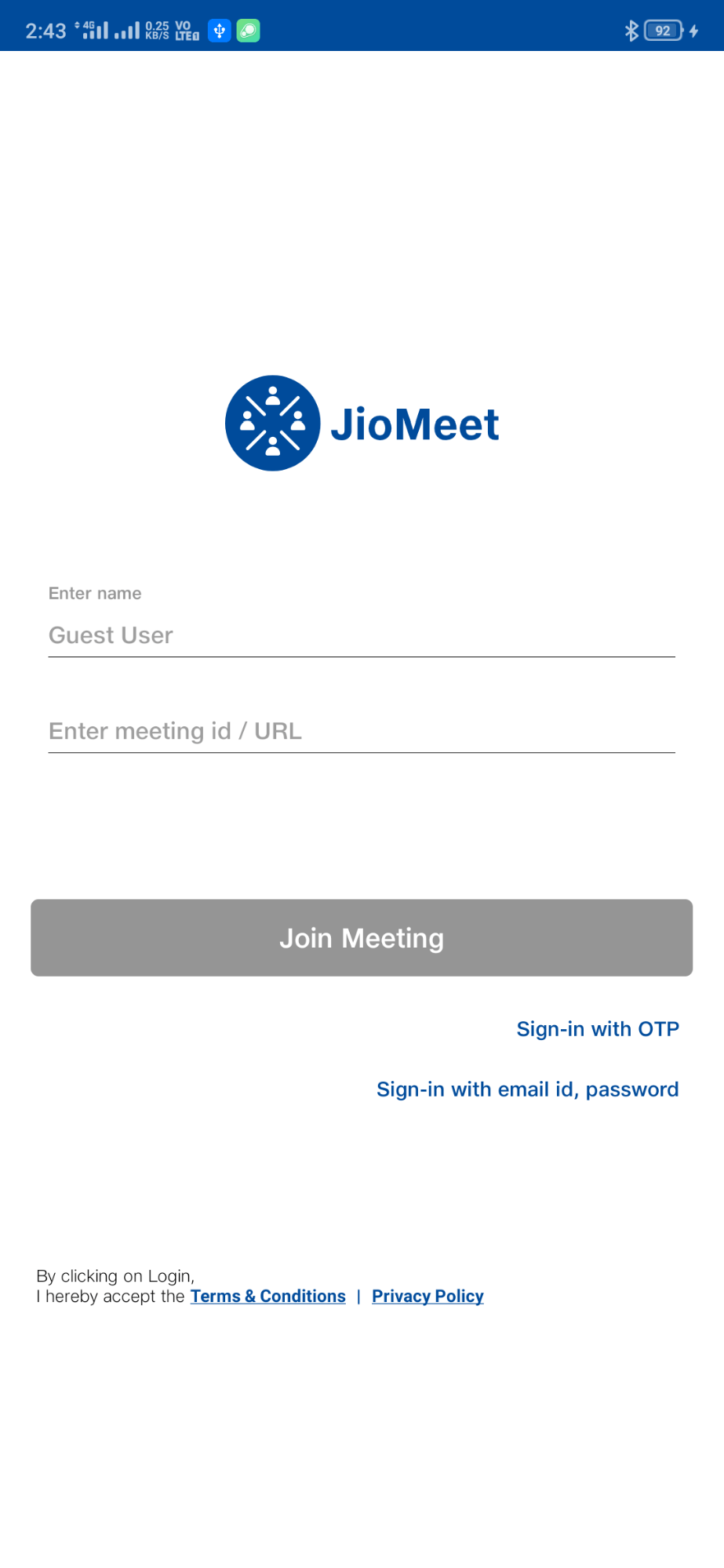 JioMeet Login