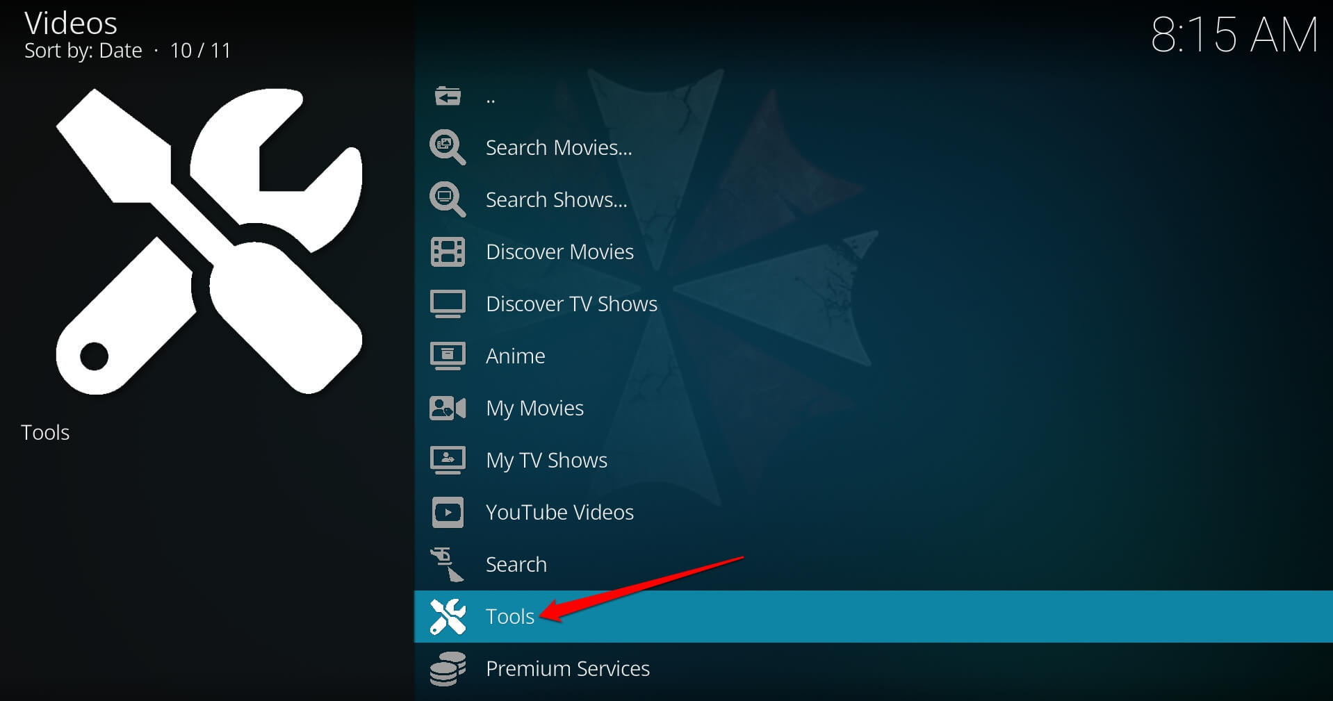 Kodi tools setting of Umbrella add on