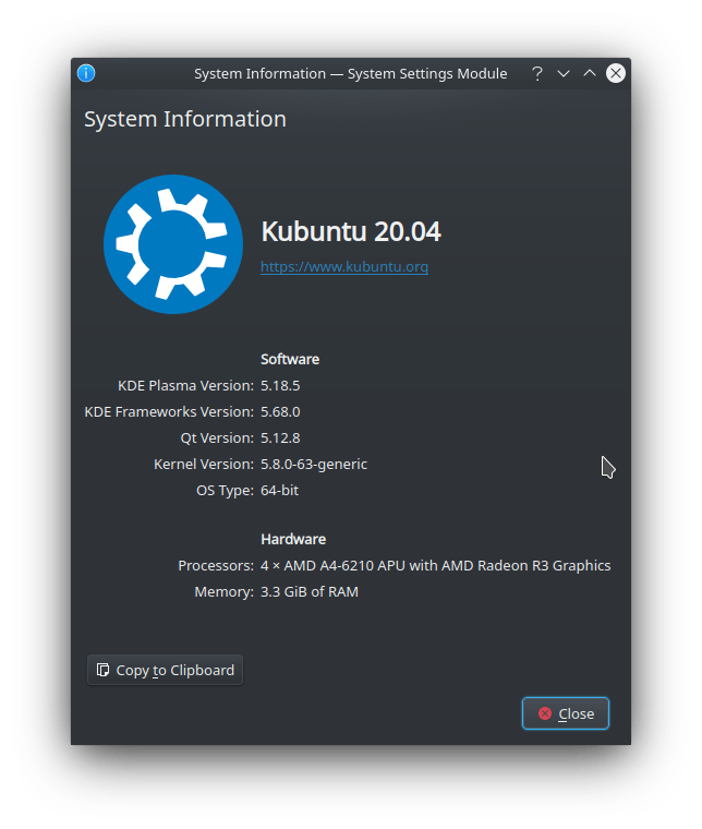 Kubuntu System Information