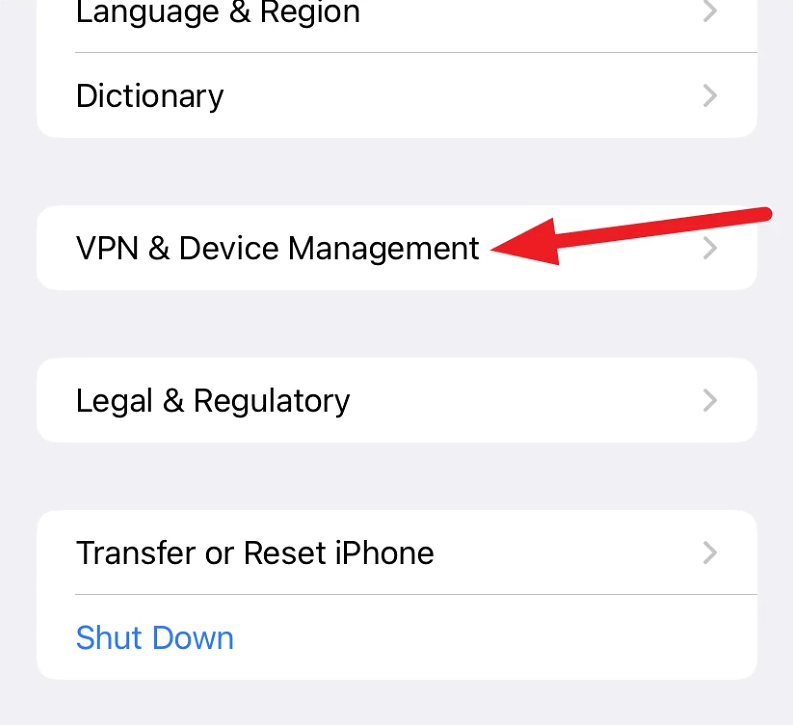 iphone vpn & other settings