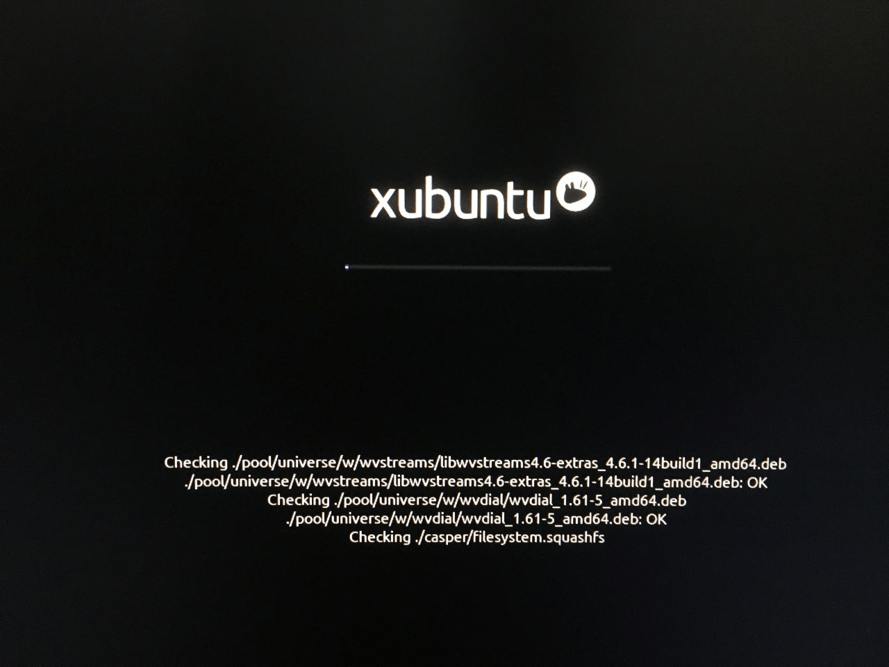 Let the Xubuntu ore Linux distribution load, and it will check the removable drive for errors & stability