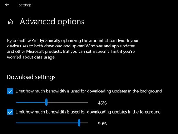 Limit Download Bandwidth