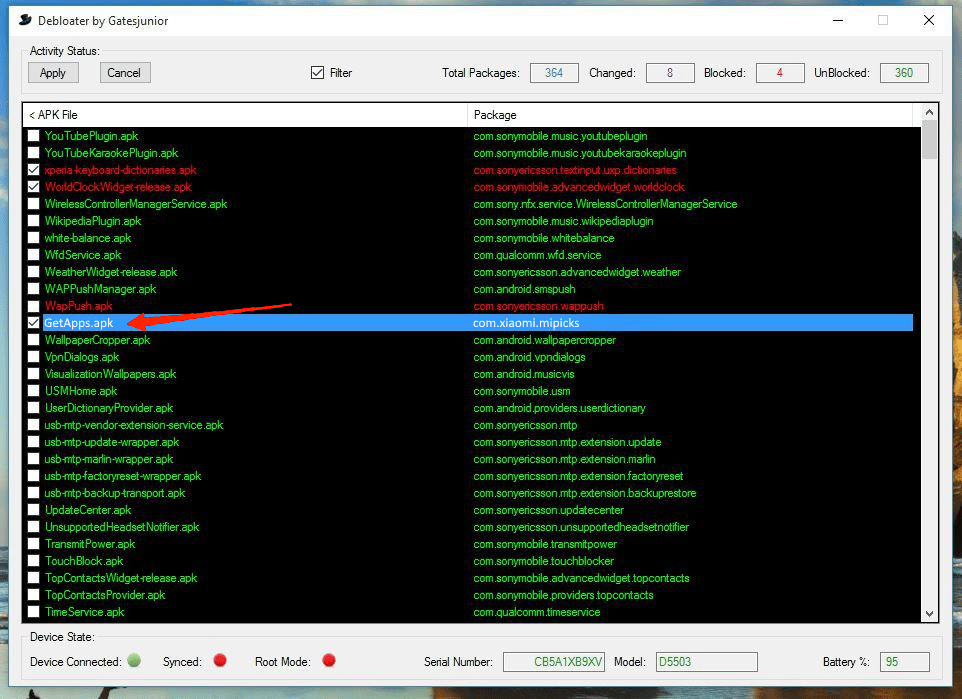 Locate and select the GetApps application (com.xiaomi.mipicks).