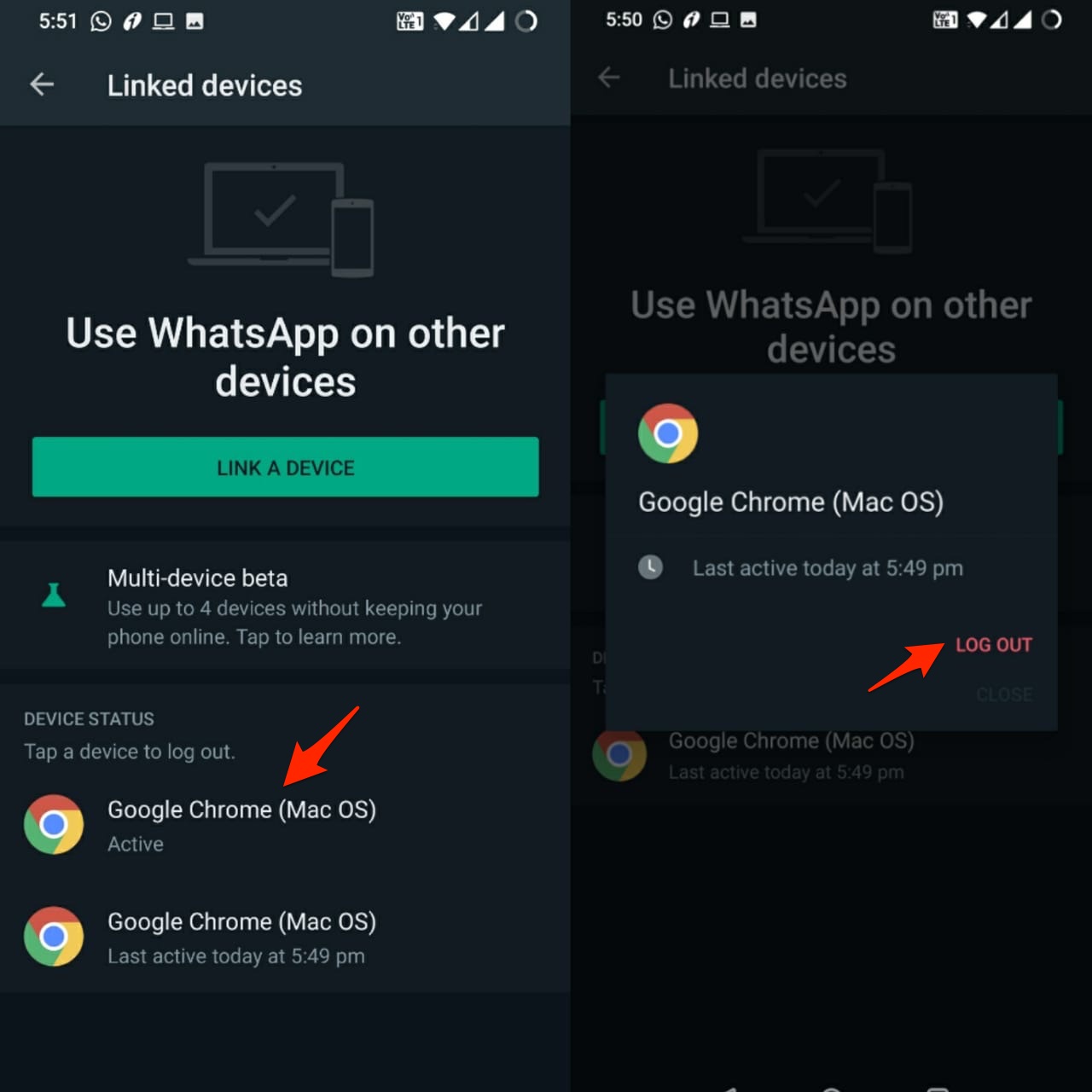 Log Out of WhatsApp Web Linked Devices