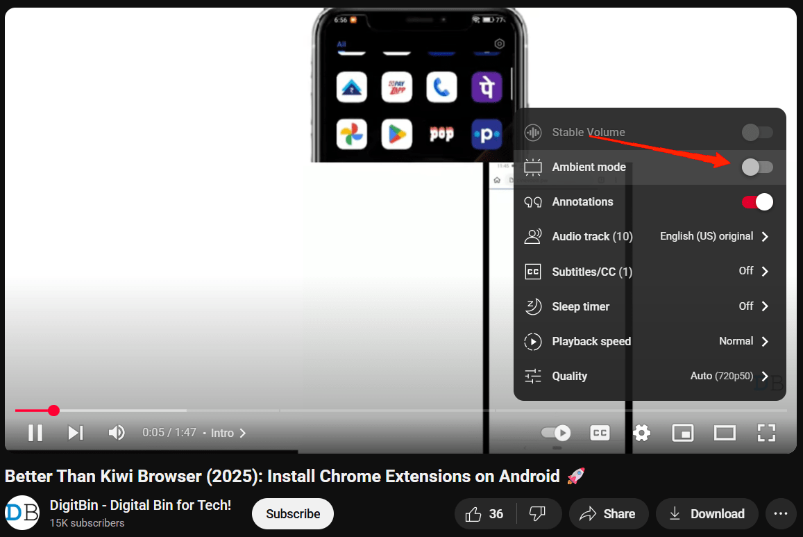 Look for Ambient Mode and toggle it on.