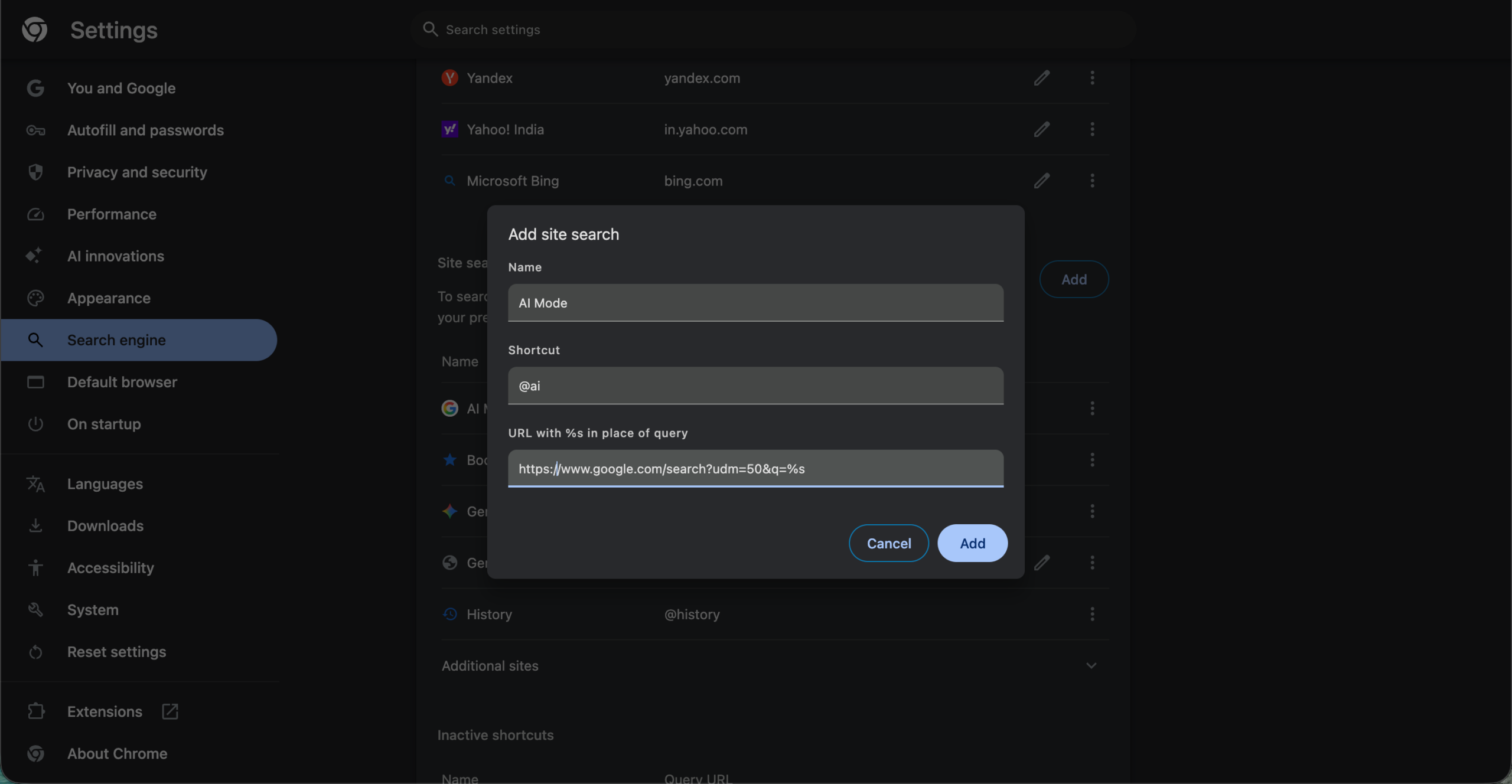 Make AI mode deafult in Chrome