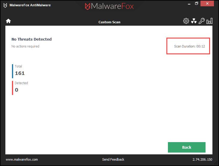 MalwareFox Interface