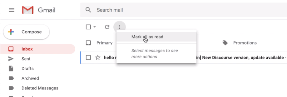 Mark all as read in Gmail Inbox