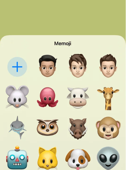 Choose a memoji from the available option or create your own memoji.