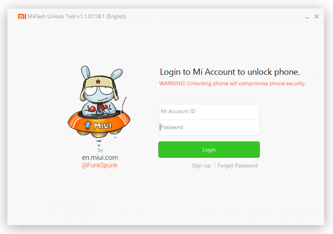 mi unlock tool network error