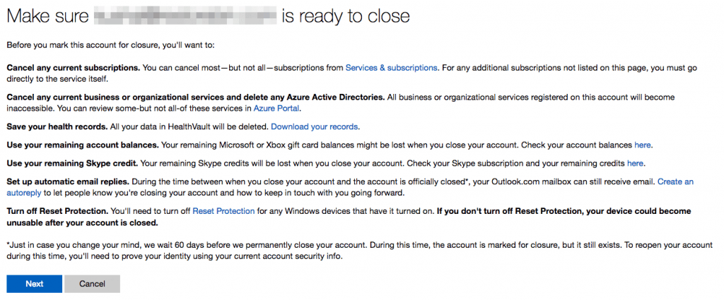 Microsoft Account Closure Email - Outlook Tips