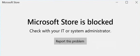 Магазин Microsoft заблокирован