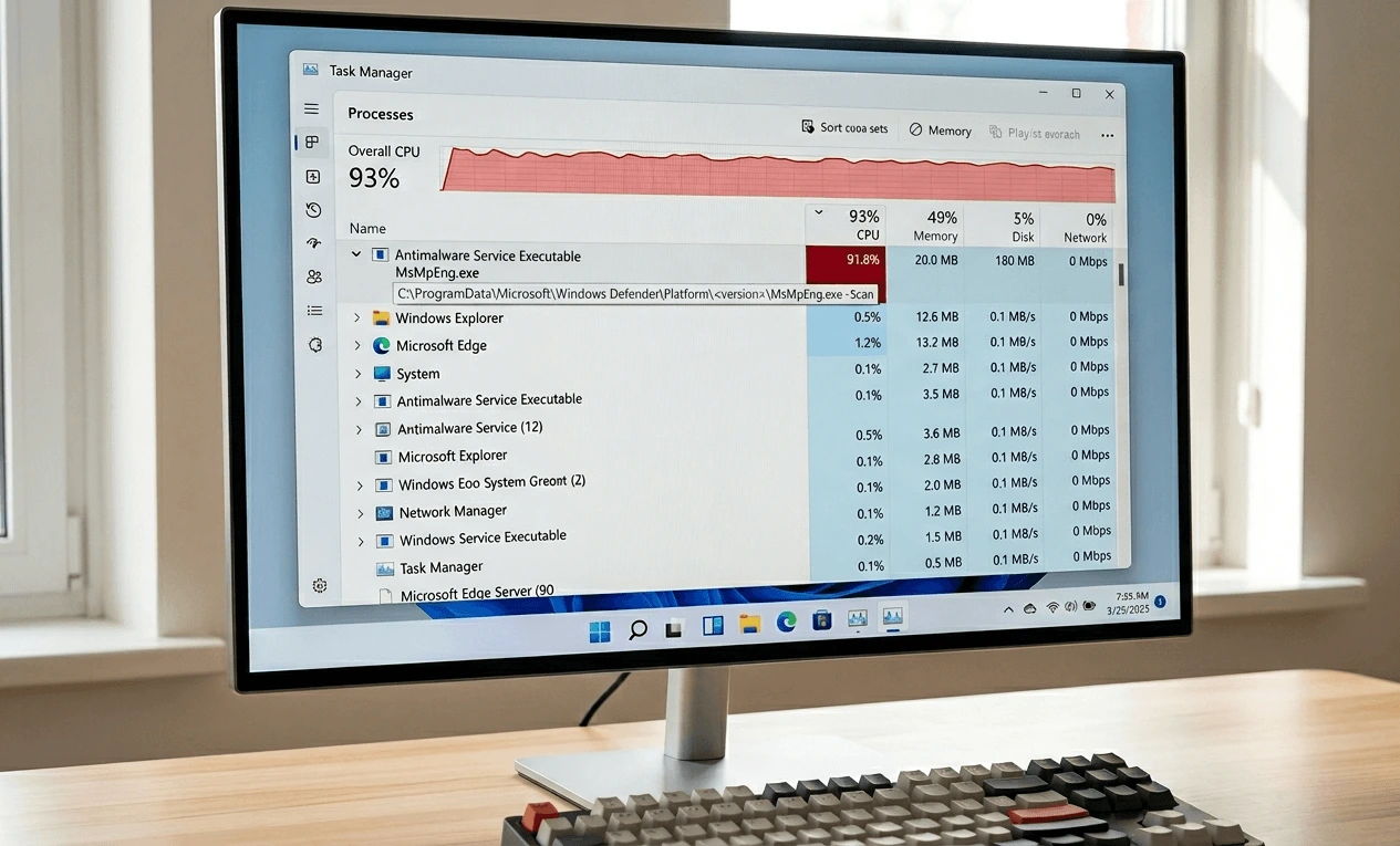 MsMpEng exe process consumes more resources during scan