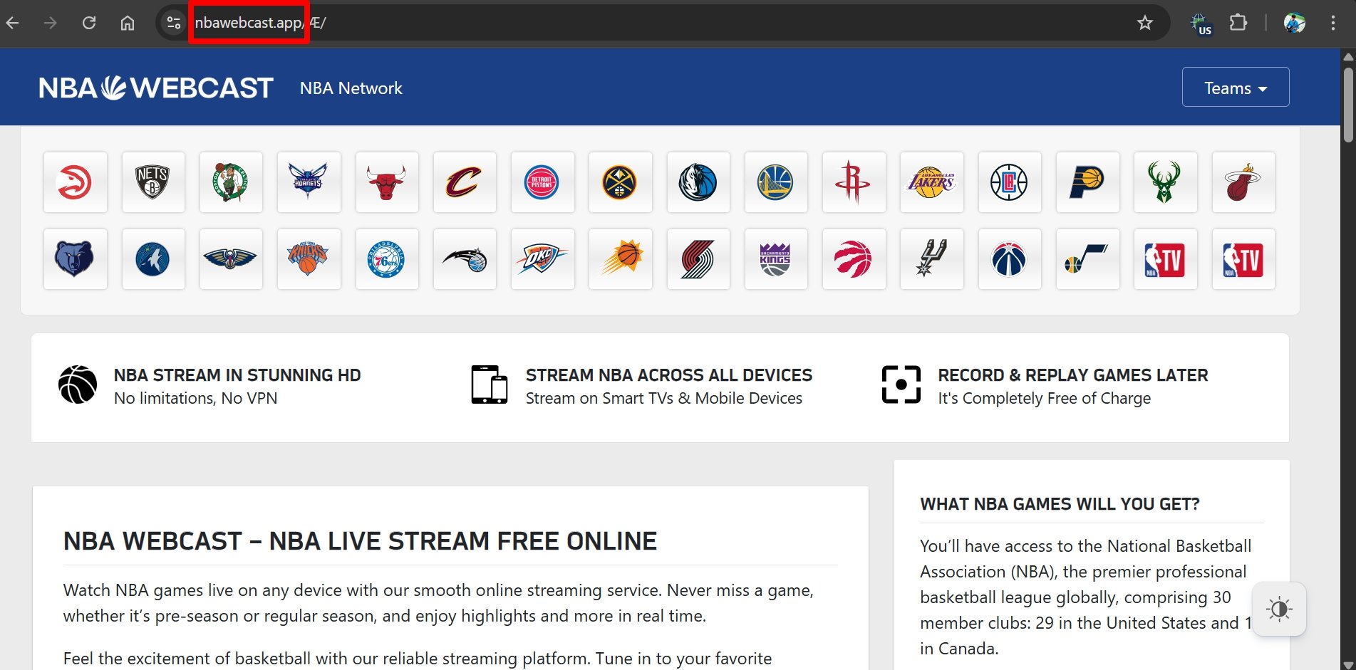 NBA webcast free streaming site