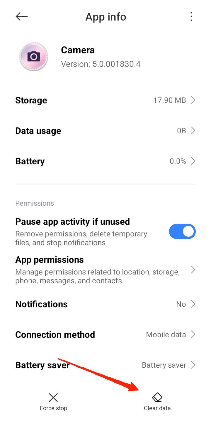 Now, click on the Clear data button at the bottom.