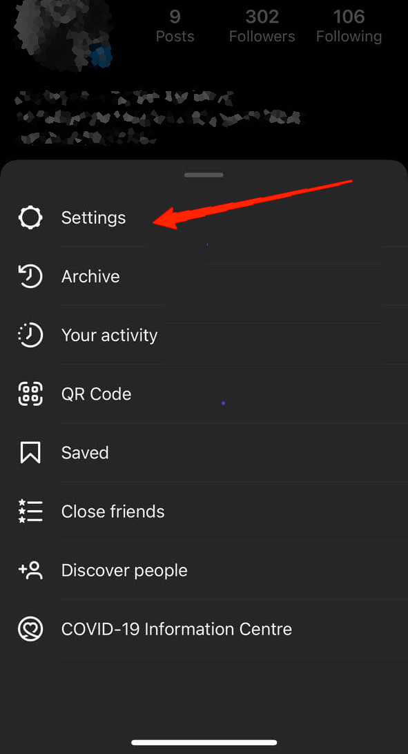 Now, tap on the Menu icon at the top-left corner and select Settings.