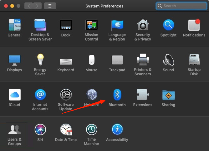 On your Mac, open System Preferences and select Bluetooth.