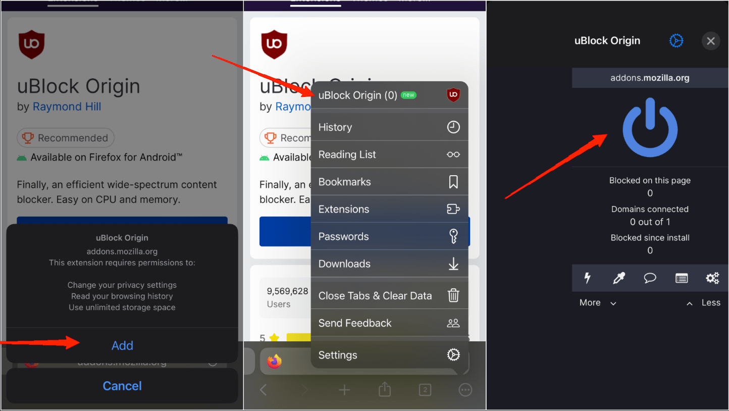 Once added, activate the uBlock and you can enjoy a clean browsing experience without extensive ads. 