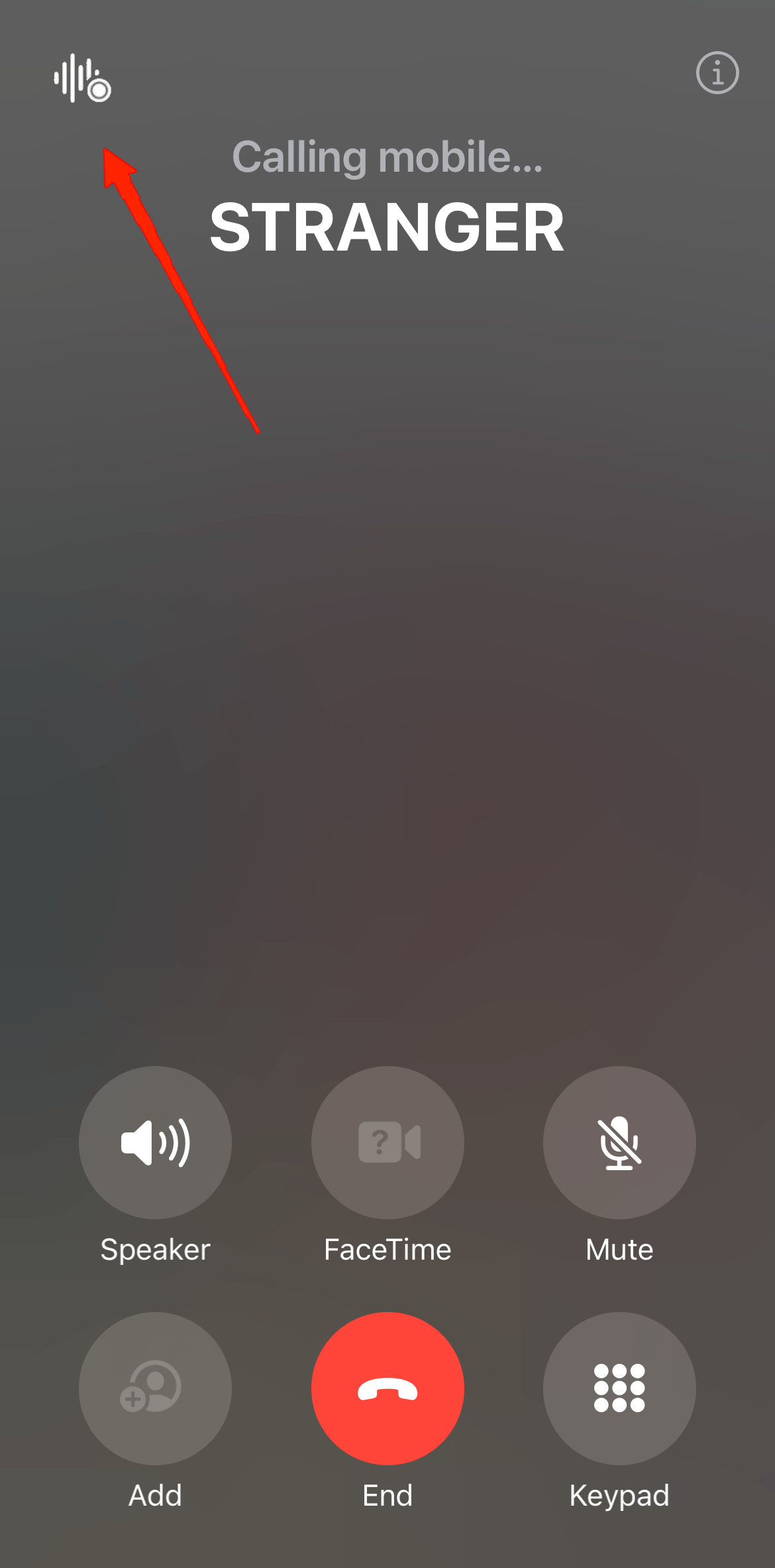 Once the call is connected, tap on the Call Record icon at the top-left corner.