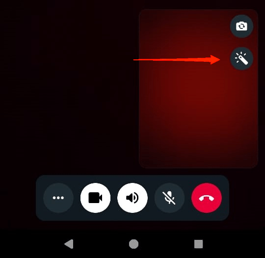 Once you are in the video call, tap anywhere on the screen to let the icons pop out.