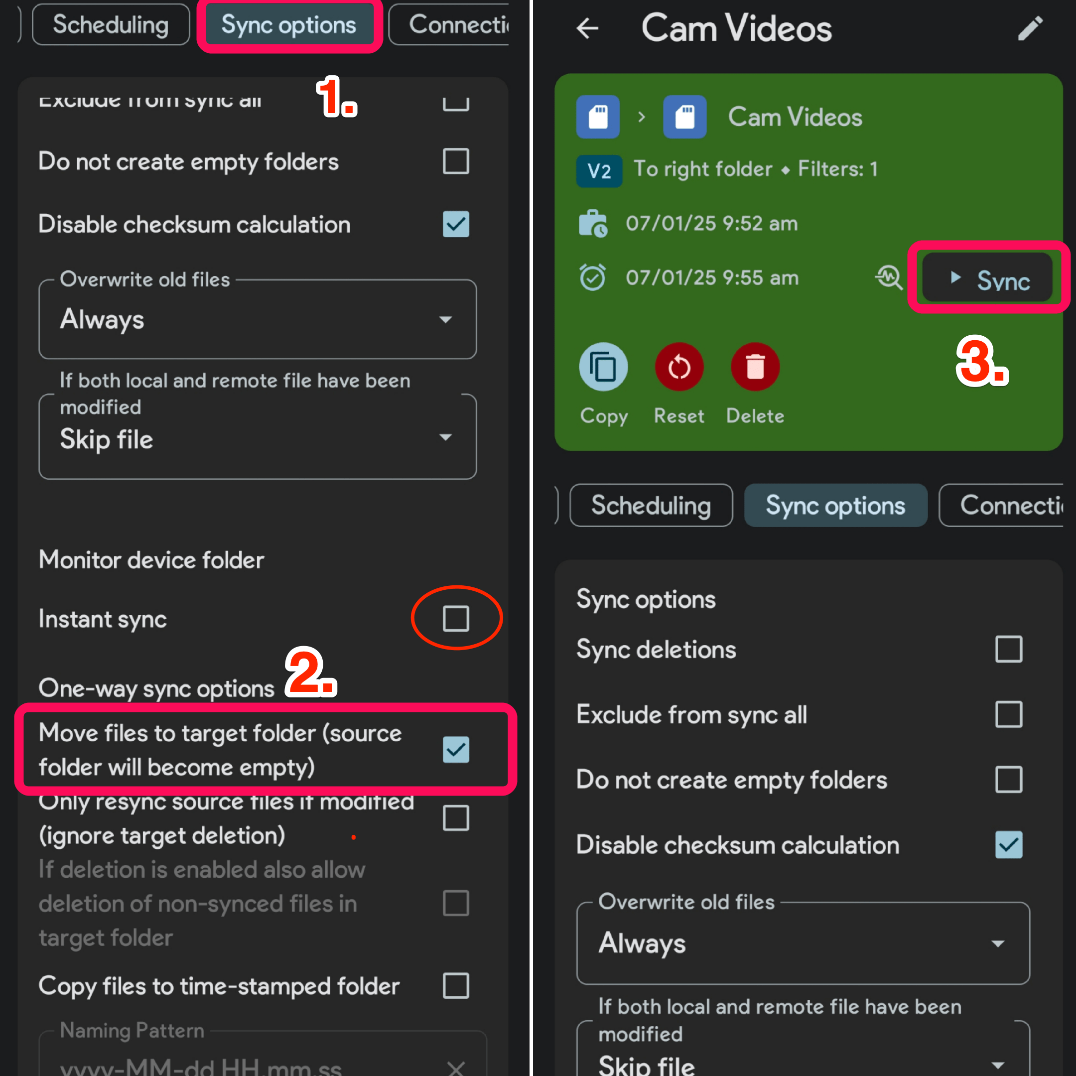 Once you complete the process, tap the Sync button at the top right and it's done