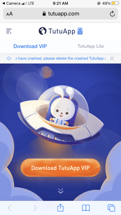 Open Safari browse app on your iPhone and go to tutuapp