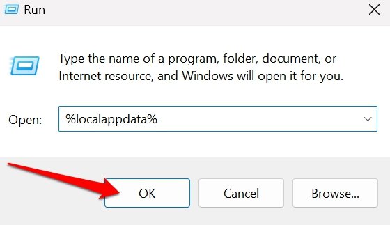 Open the Windows Local Application Data folder