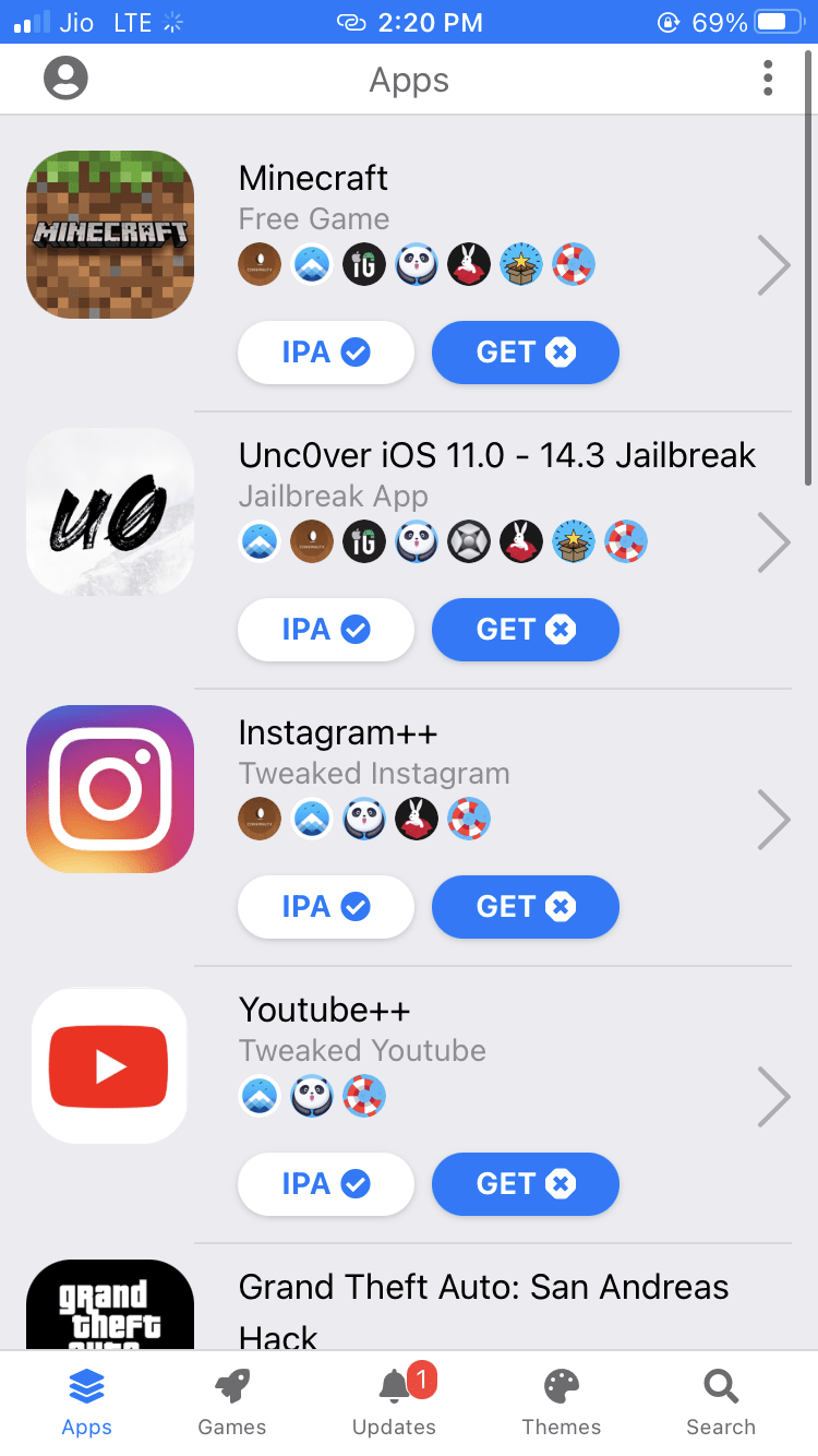 Open iOS heaven store and click on the search feature present in the bottom right corner of the screen