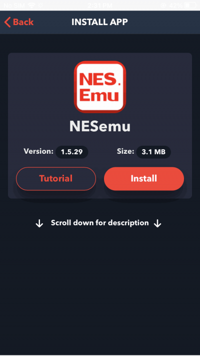 Open the Tweakbox AppStore and search for the NES emulator