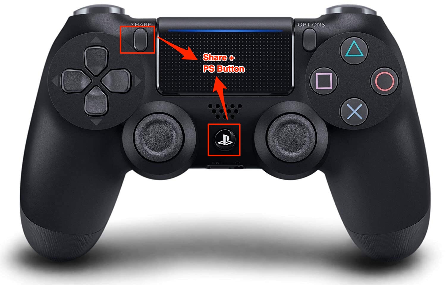PS button and Share button together